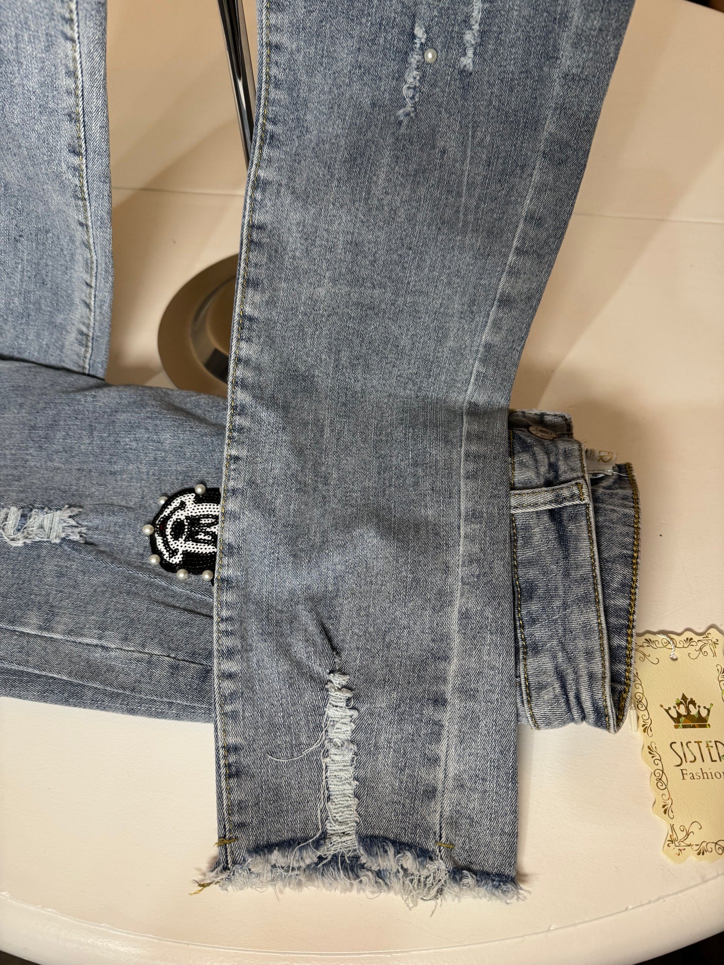 Beaded Jeans with character