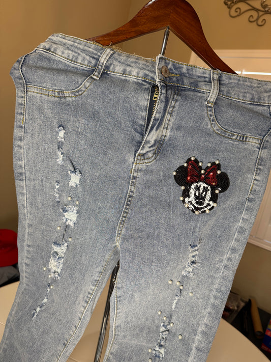 Beaded Jeans with character